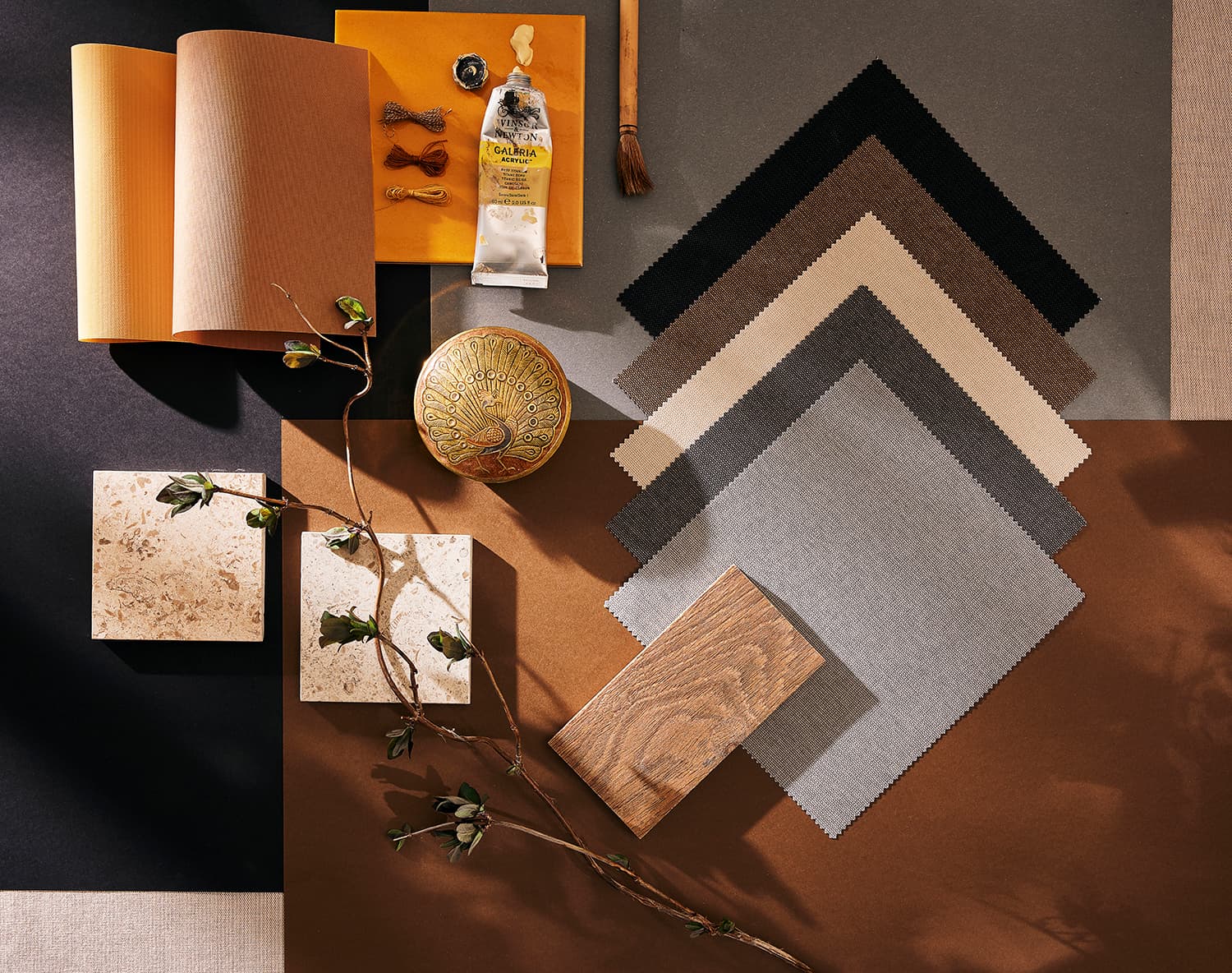 Inspiration rullgardinsväv tyg invändig solskydd tygprover jordnära toner