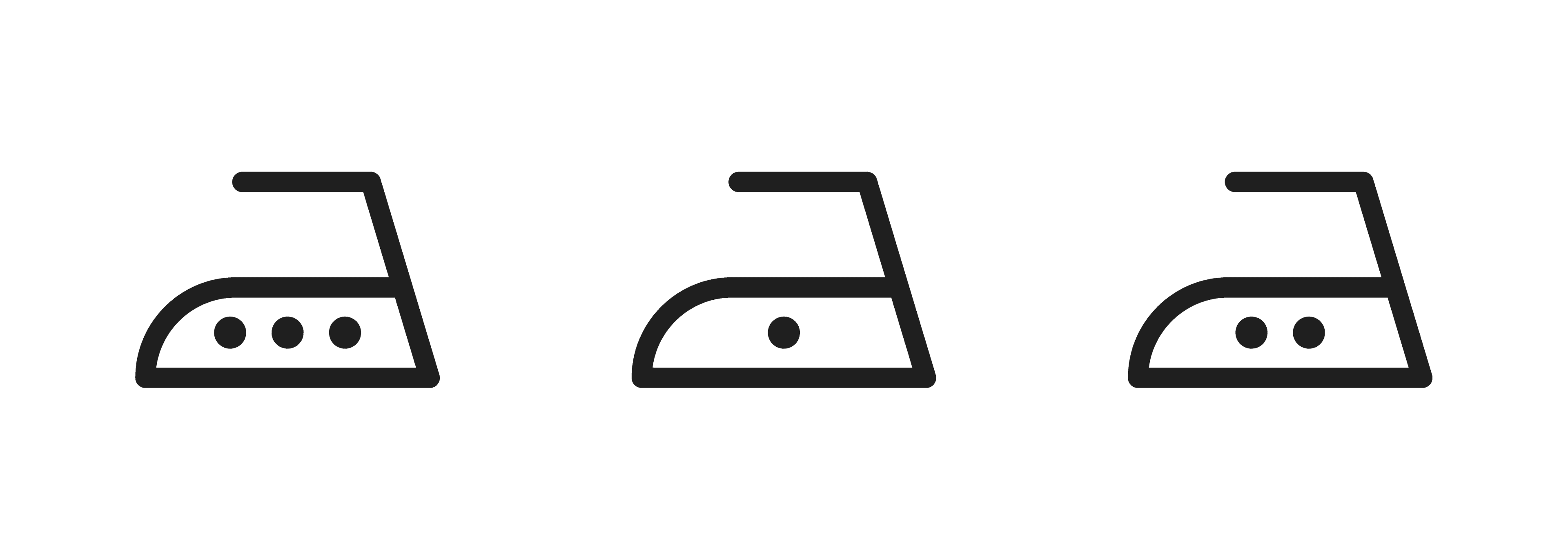 Ikoner för värme på strykjärn för gardiner